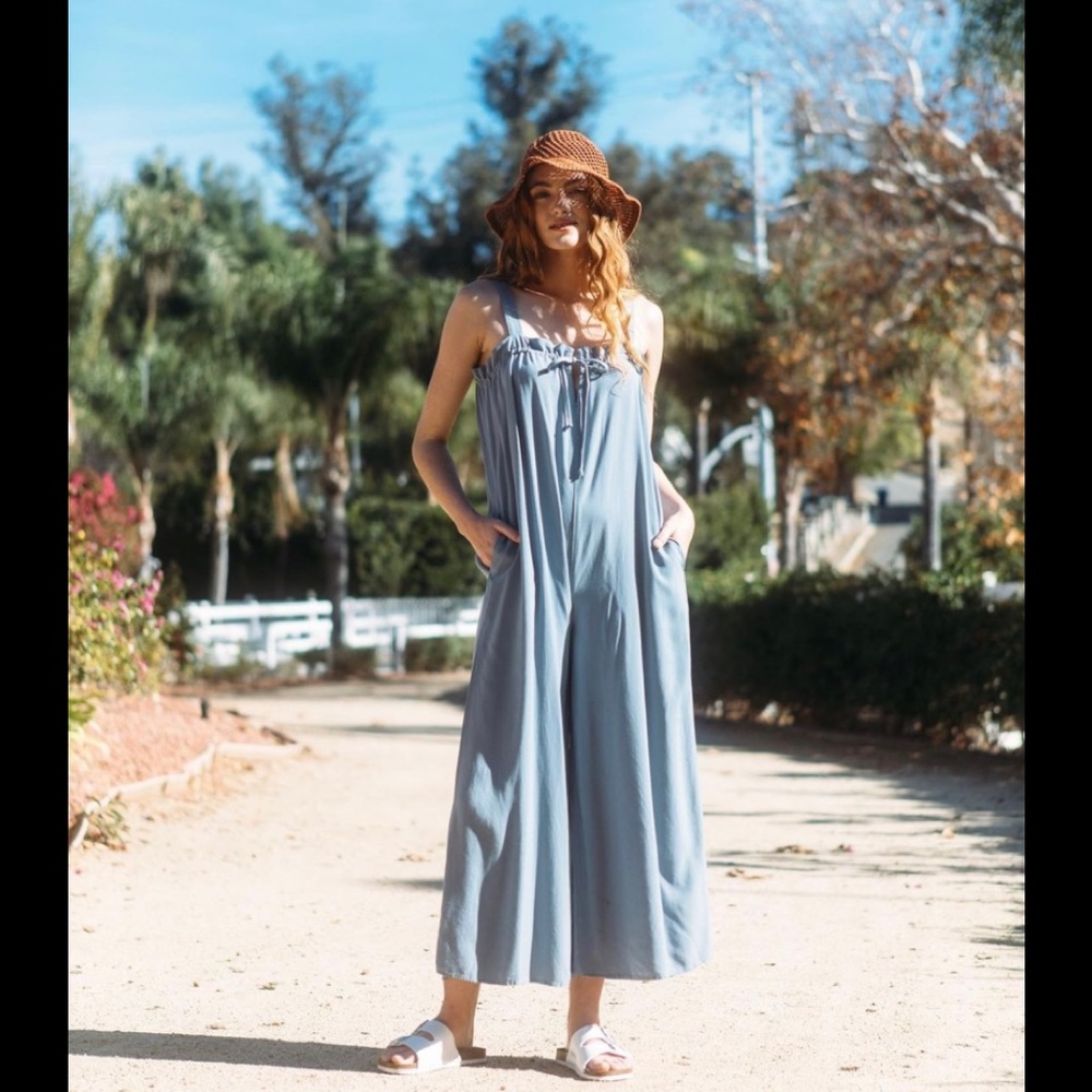 Final Touch Drawstring Ruched Front Jumpsuit